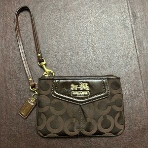 COACH wristlet - NWOT brown color with gold detail